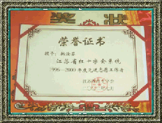 江苏省红十字会系统荣誉证书